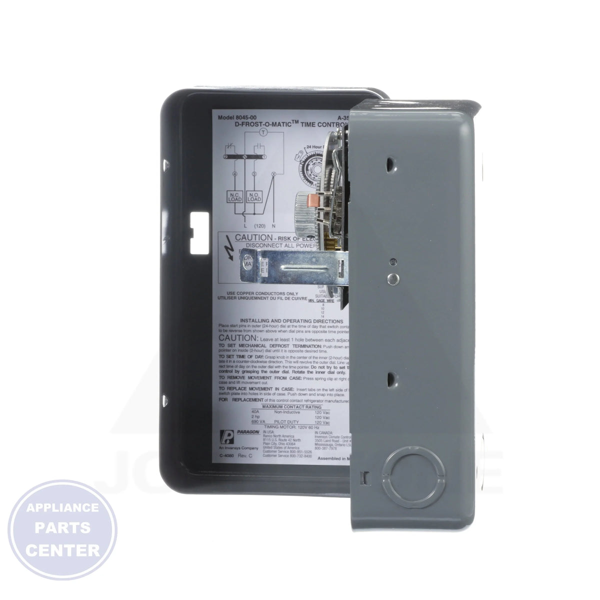 Commercial Defrost Timer 8045-00 - Detailed view of off-cycle defrost operation
