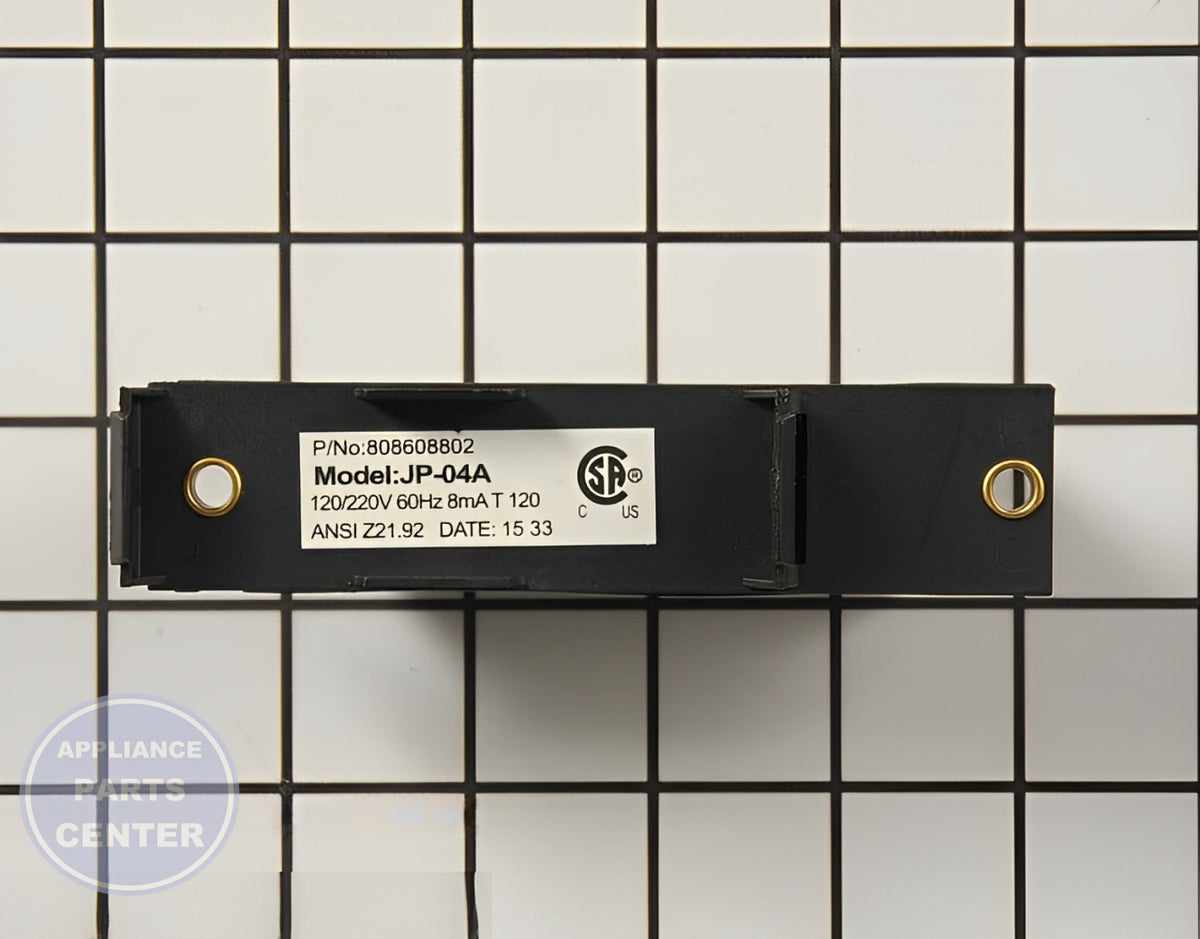 FRIGIDAIRE OVEN SPARK IGNITION FOUR POLE 808608802 - Side view with precise measurements