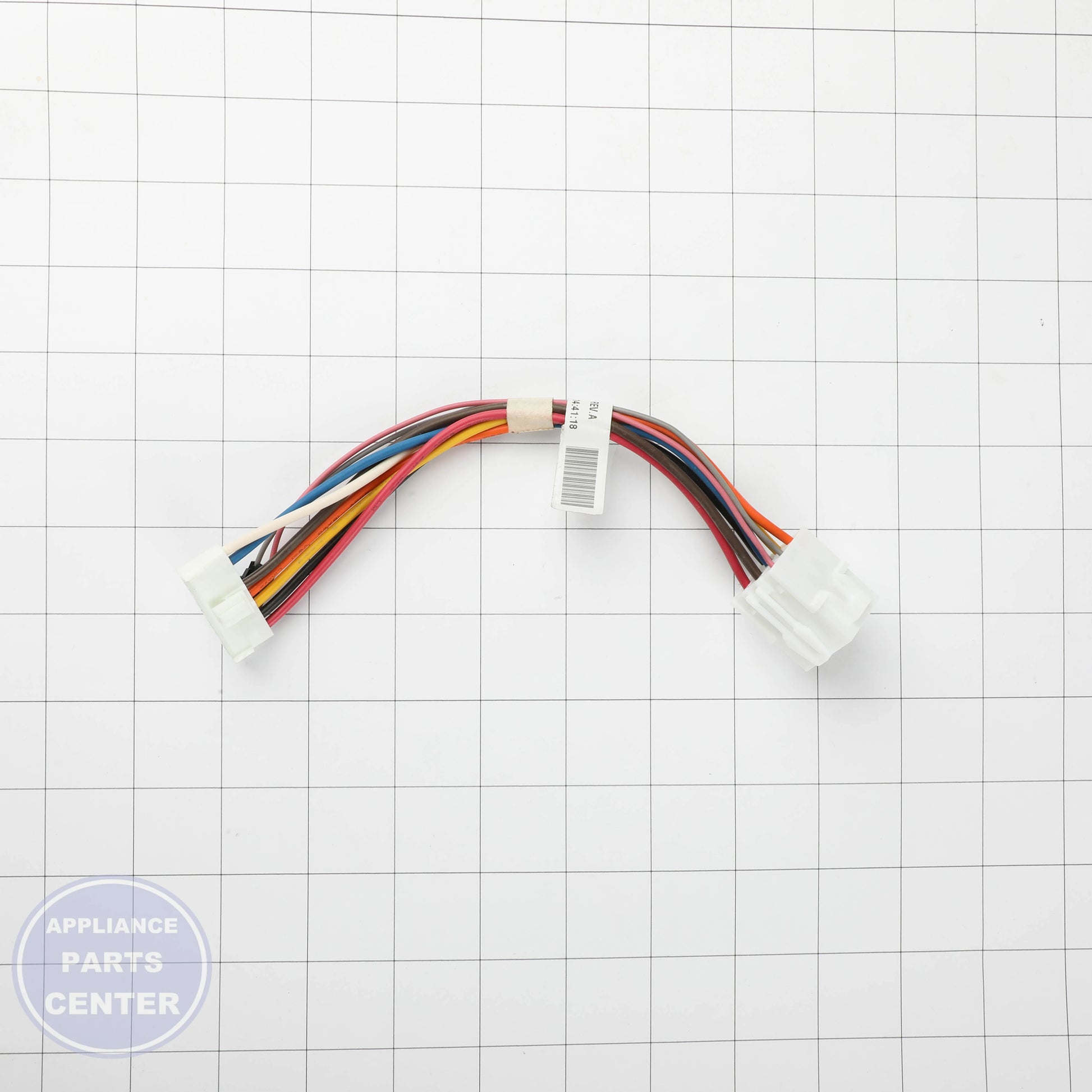 HARNESS-JUMPER 808772801 - Side view with standard receptacle and wire connector sizes