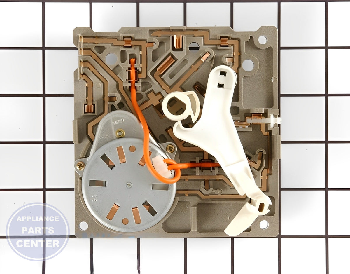 WHIRLPOOL REFRIGERATOR MOTOR AND GEAR MODULE KIT 8201515 - Side view with precise measurements
