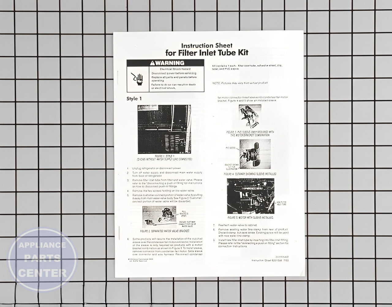 WHIRLPOOL INLET WATER FILL TUBE KIT FILTER 8201597 - Detailed view of hose, tube, and fittings