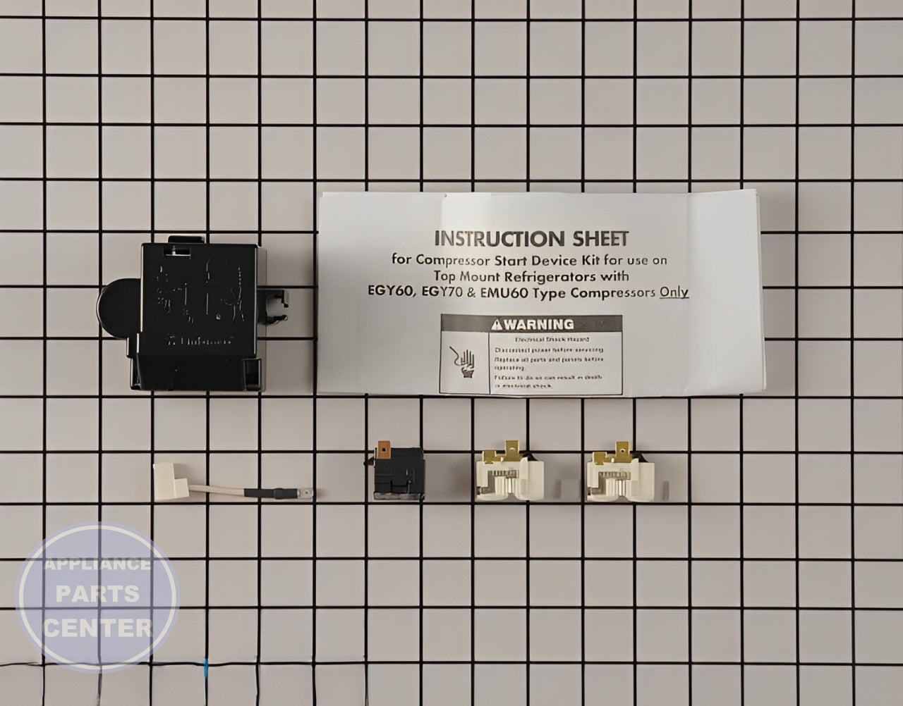WHIRLPOOL REFRIGERATOR COMPRESSOR RELAY OVERLOAD START DEVICE 8201769 - Main view showing sealed system compatibility for 2213105