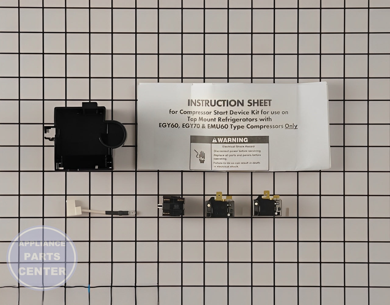 WHIRLPOOL REFRIGERATOR COMPRESSOR RELAY OVERLOAD START DEVICE 8201769 - Detailed view of compressor and sealed system specifications