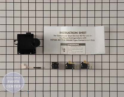 WHIRLPOOL REFRIGERATOR COMPRESSOR RELAY OVERLOAD START DEVICE 8201769 - Detailed view of compressor and sealed system specifications