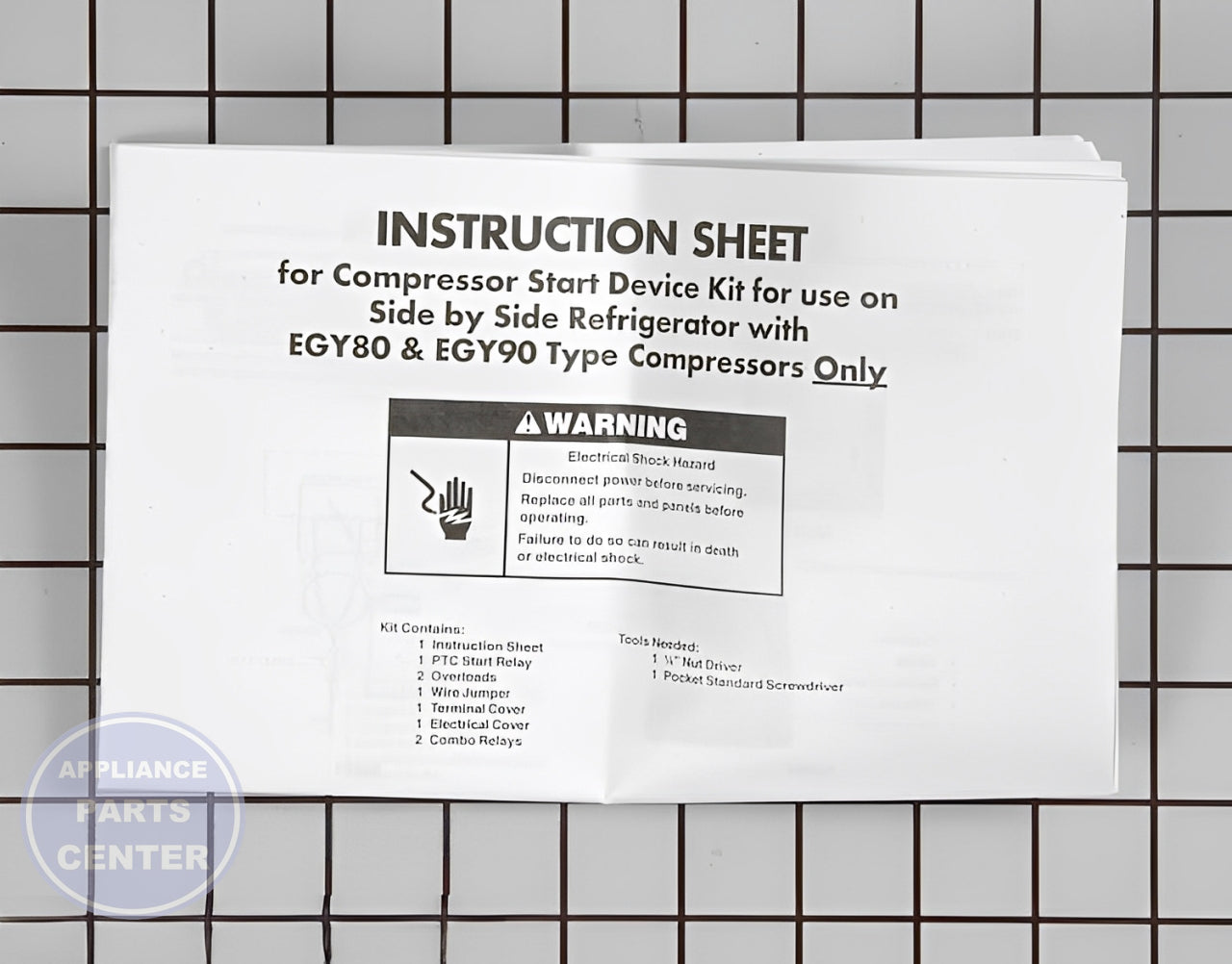 WHIRLPOOL RELAY AND OVERLOAD START KIT 8201786 - Detailed view of seal system protection