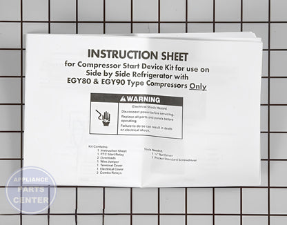 WHIRLPOOL RELAY AND OVERLOAD START KIT 8201786 - Detailed view of seal system protection