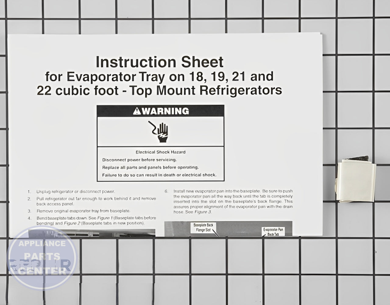 WHIRLPOOL REFRIGERATOR EVAPORATOR TRAY 8201826 - Detailed view of durable construction