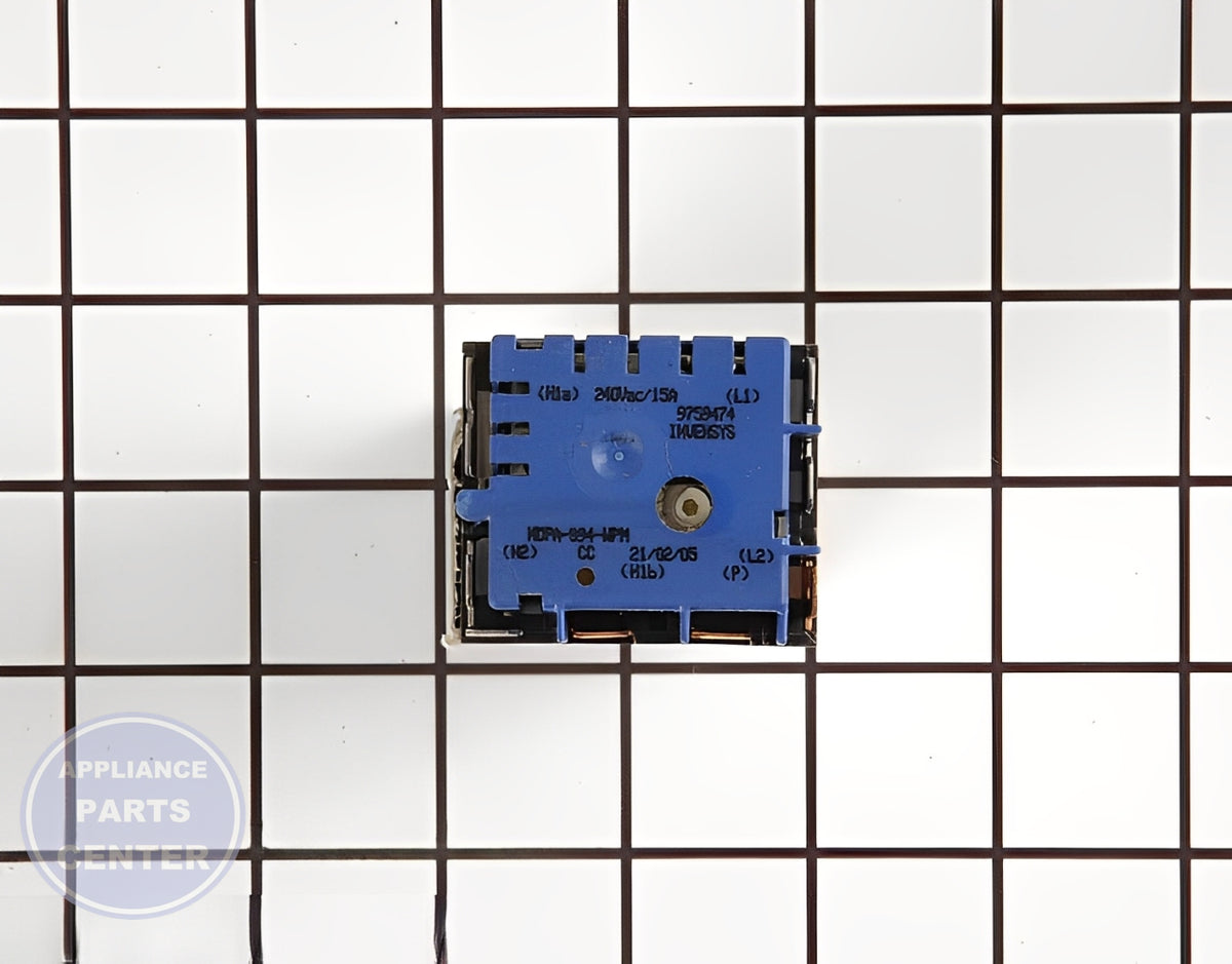 WHIRLPOOL OVEN TOP BURNER INFINITE SWITCH 8203534 - Side view with 240 volts capacity