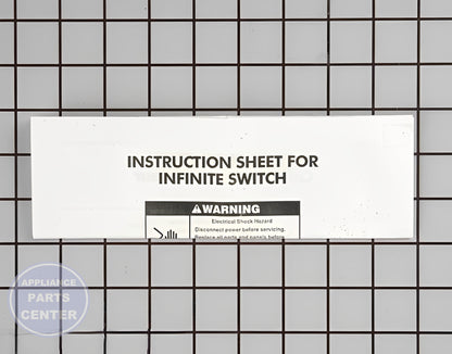 WHIRLPOOL OVEN TOP BURNER INFINITE SWITCH 8203534 - Installation in [specific model] showing key mounting points