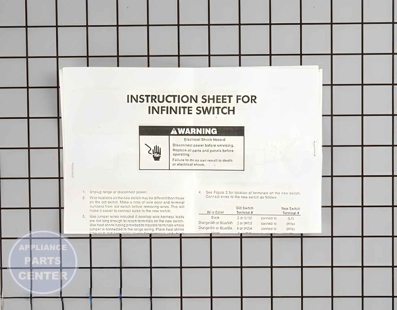 WHIRLPOOL OVEN TOP BURNER INFINITE SWITCH 8203534 - Installation in [specific model] showing key mounting points