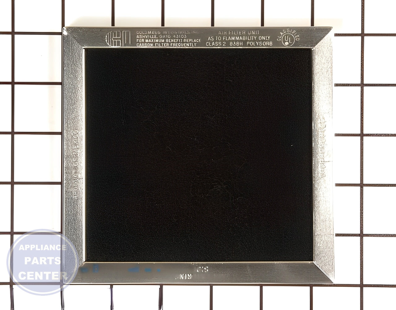 WHIRLPOOL MICROWAVE CHARCOAL FILTER 8206230A - Detailed view of charcoal filtration technology