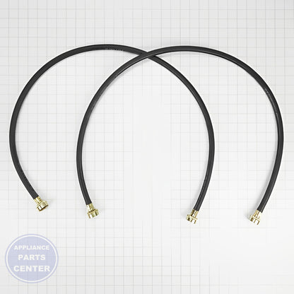 Whirlpool Washer 4' Black Rubber Fill Hose Kit 8212546RP - Main view showing heavy-duty construction for Whirlpool models