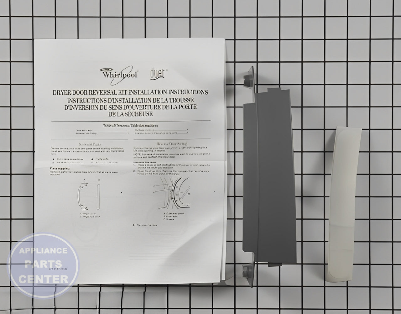 Amana Maytag Whirlpool Kenmore Door Reversal Kit 8579666ARP - Main view showing reversible door feature for various models