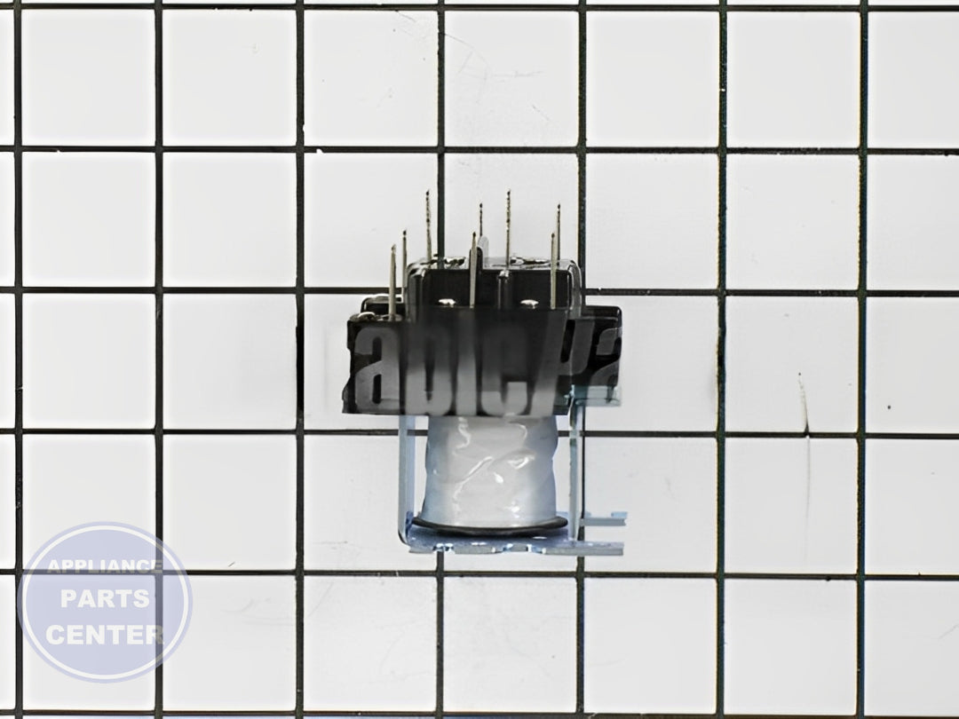 SWITCHING RELAY 24 VAC DPDT 90340 - Side view with precise electrical specifications