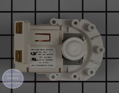 FRIGIDAIRE DISHWASHER DRAIN PUMP ASSEMBLY A00126401 - Installation in WCI Dishwasher showing key mounting points