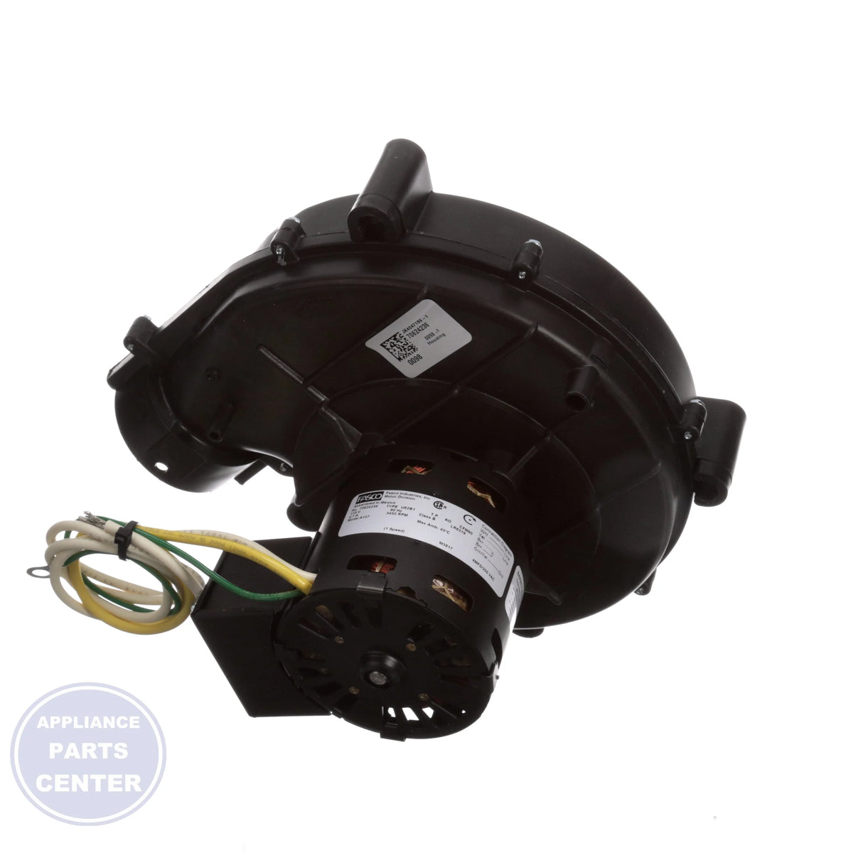 York Draft Inducer Blower A137 - Side view with 115V specs