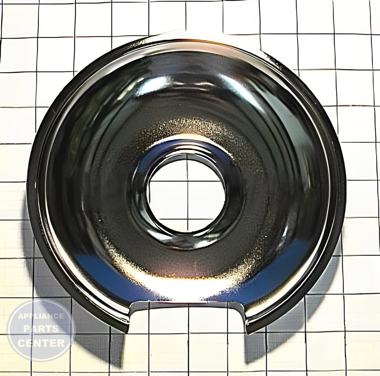 FRIGIDAIRE 8" CHROME DRIP BOWL A316222101 - Detailed view of durable chrome material