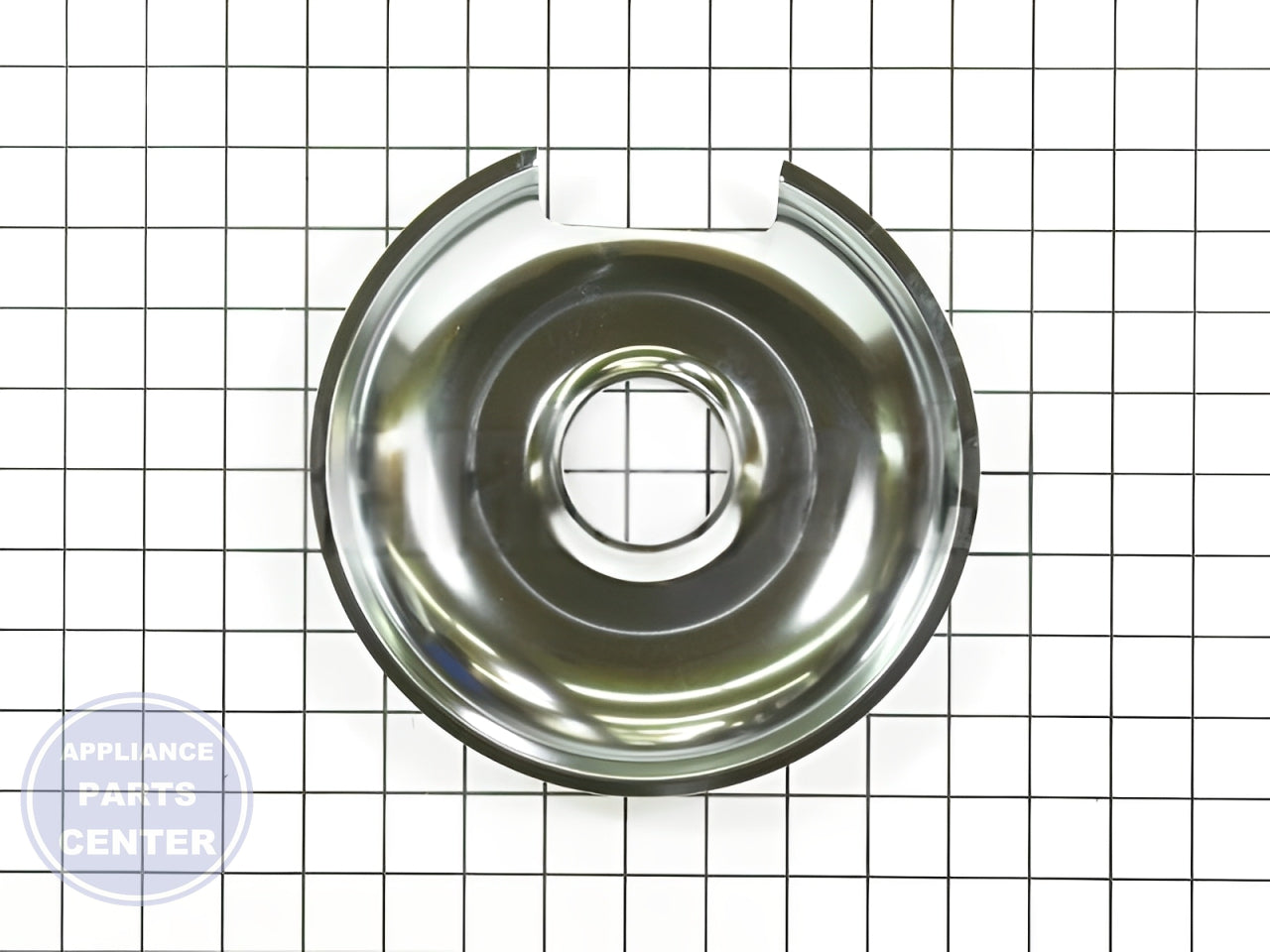 FRIGIDAIRE 8" CHROME DRIP BOWL A316222101 - Side view with 8-inch diameter
