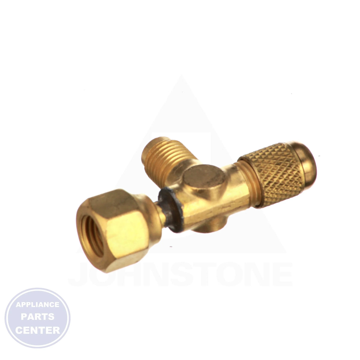 Swivel Tee with Depressor A31851 - Side view with 1/4" Flare Swivel Nut specifications