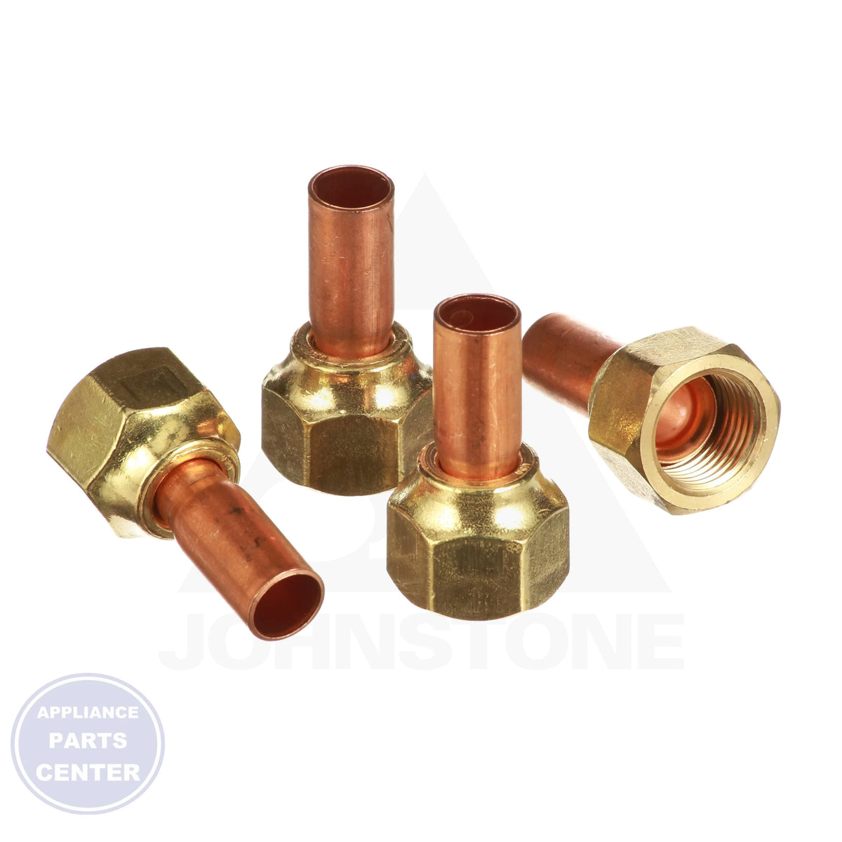 Swivel Female Flare to Solder Adapters A32701 - Side view with 3/8" size specifications
