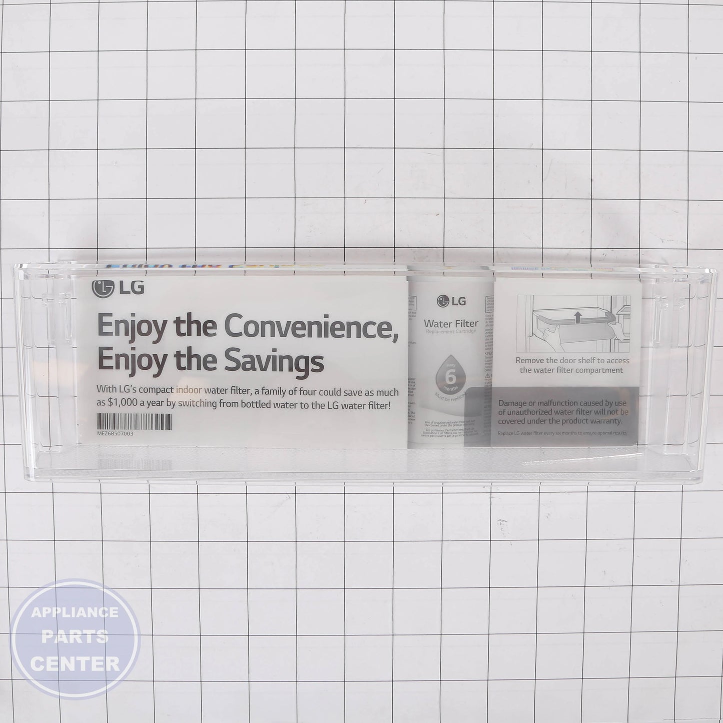 L-G BASKET ASSEMBLY, DOOR AAP74271314 - Installation in L-G Freezer Model XYZ456 showing key mounting points
