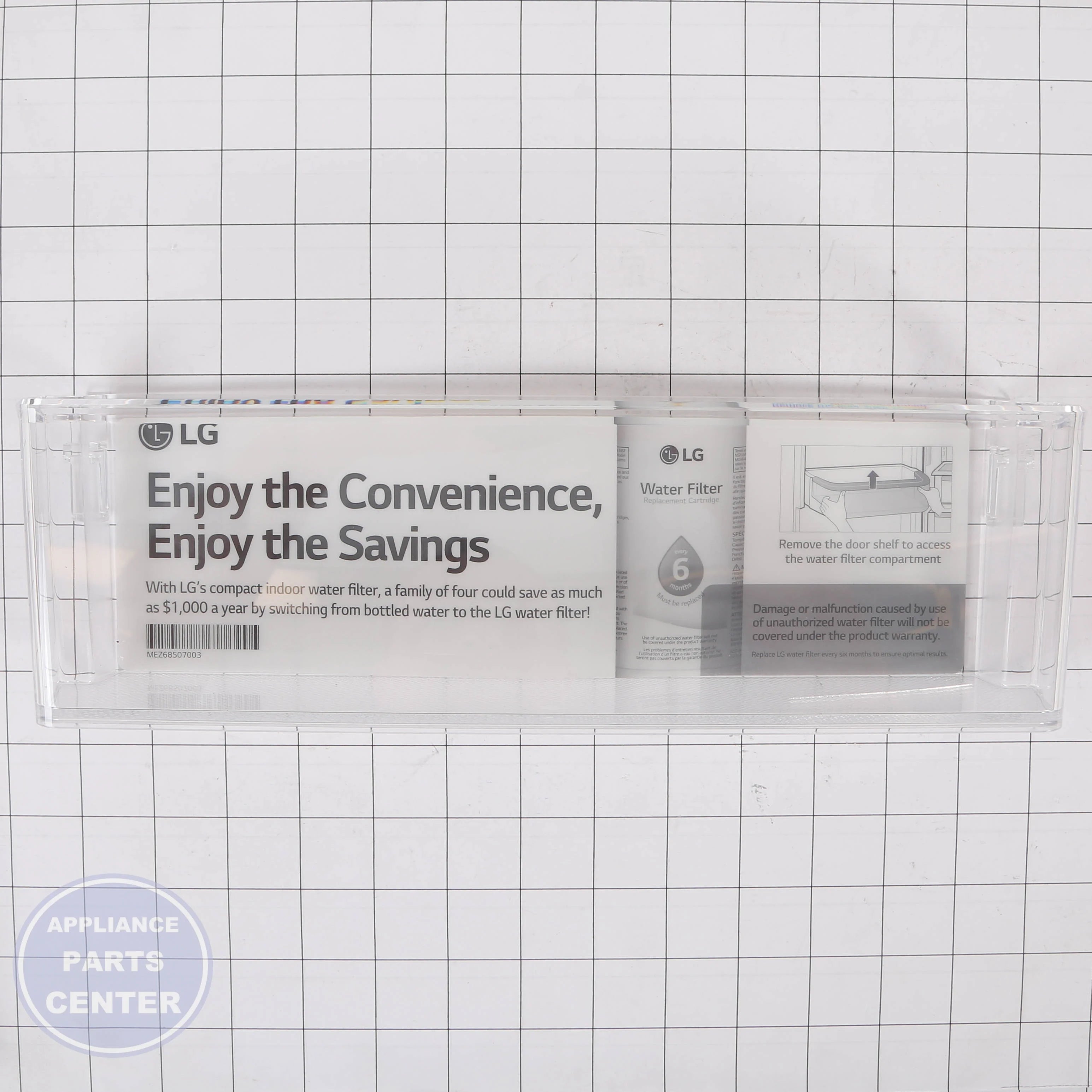 L-G BASKET ASSEMBLY, DOOR AAP74271314 - Installation in L-G Freezer Model XYZ456 showing key mounting points