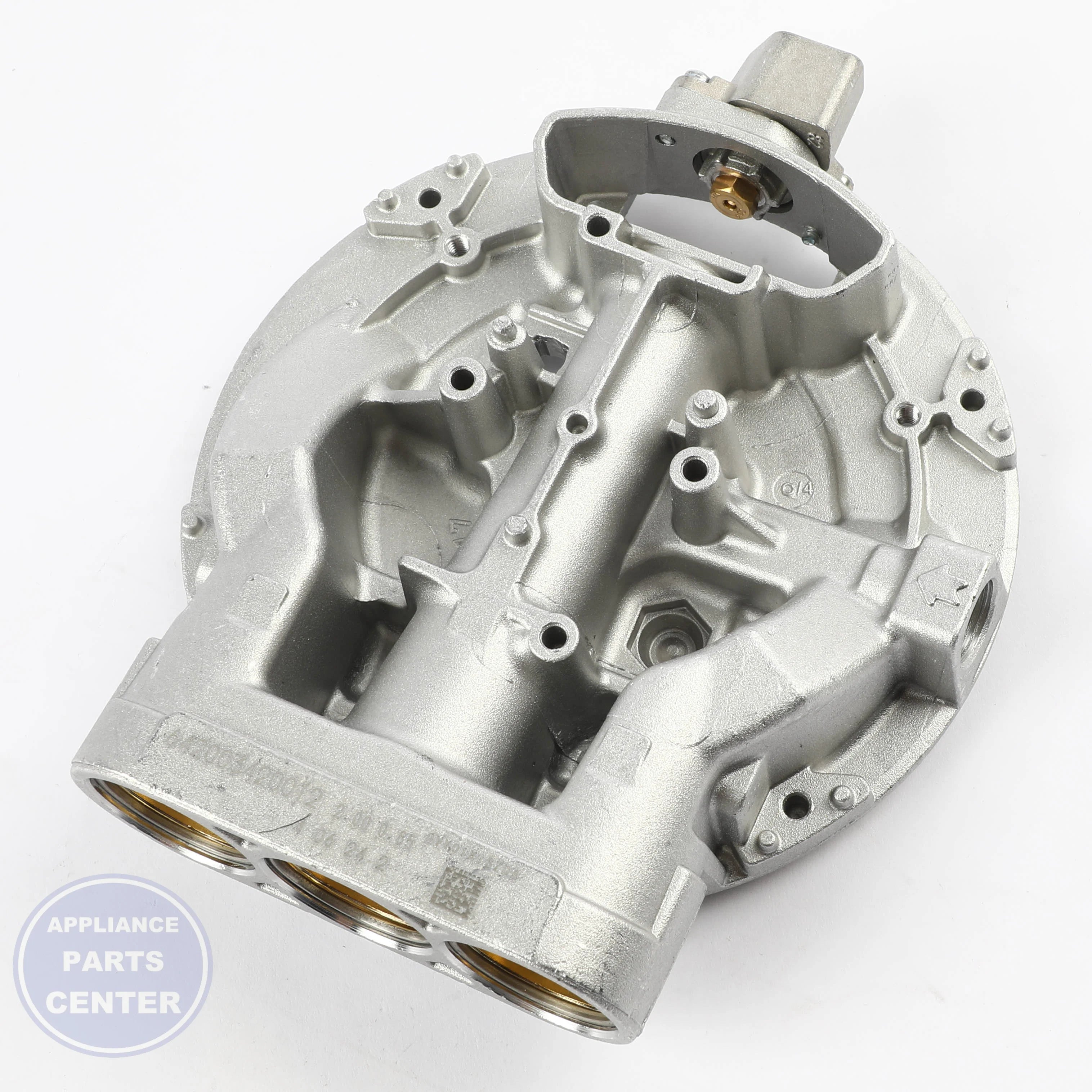 BURNER ASSEMBLY ABF74049704 - Side view with precise gas control measurements