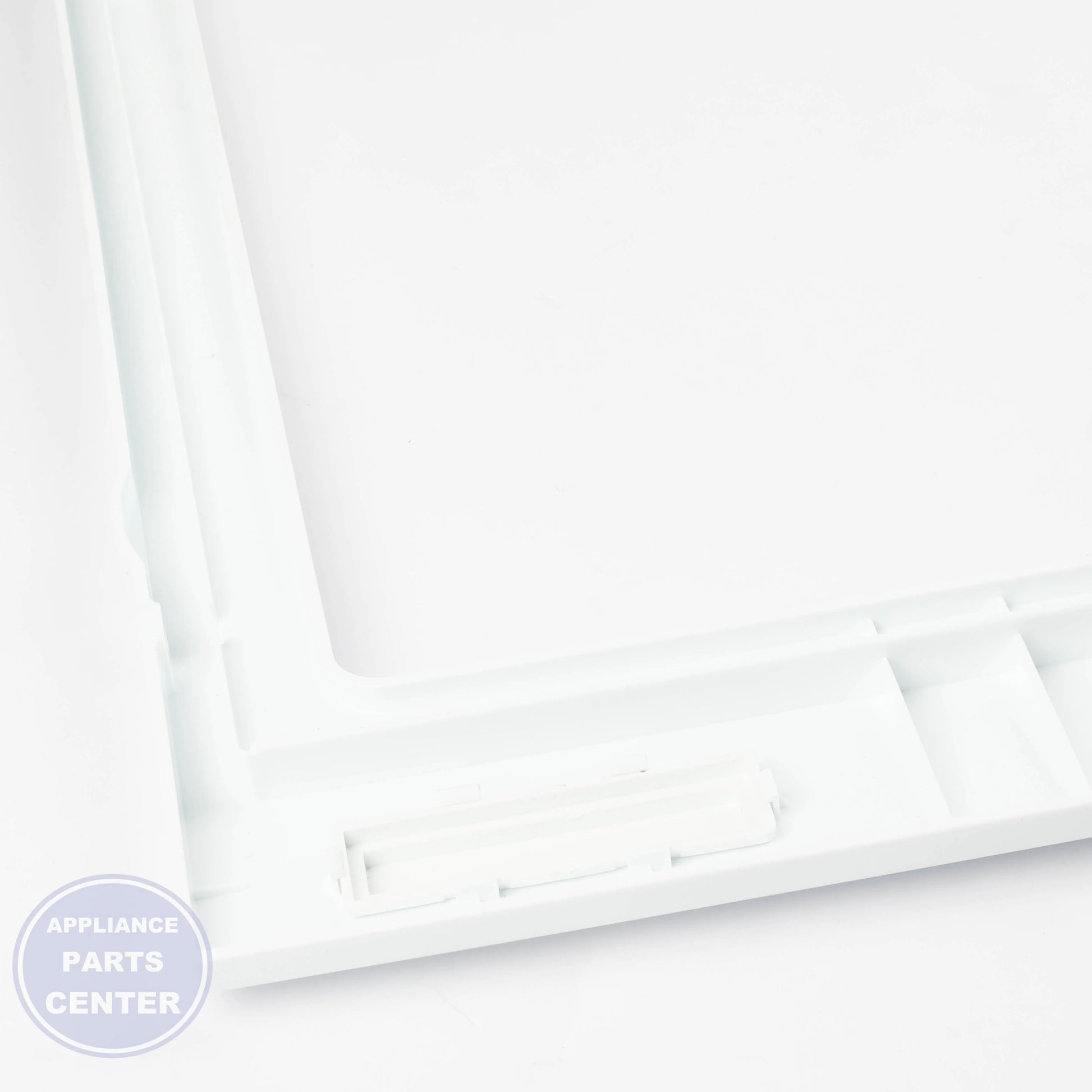 COVER ASSEMBLY,TRAY VEGETABLE ACQ85428610 - Side view with precise measurements/specs