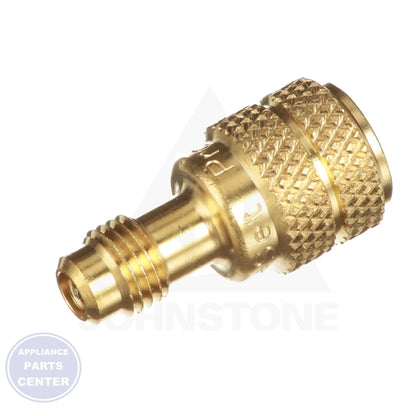 R410A Adapter AD87 - Side view with 1/4" male SAE x 5/16" female SAE specs