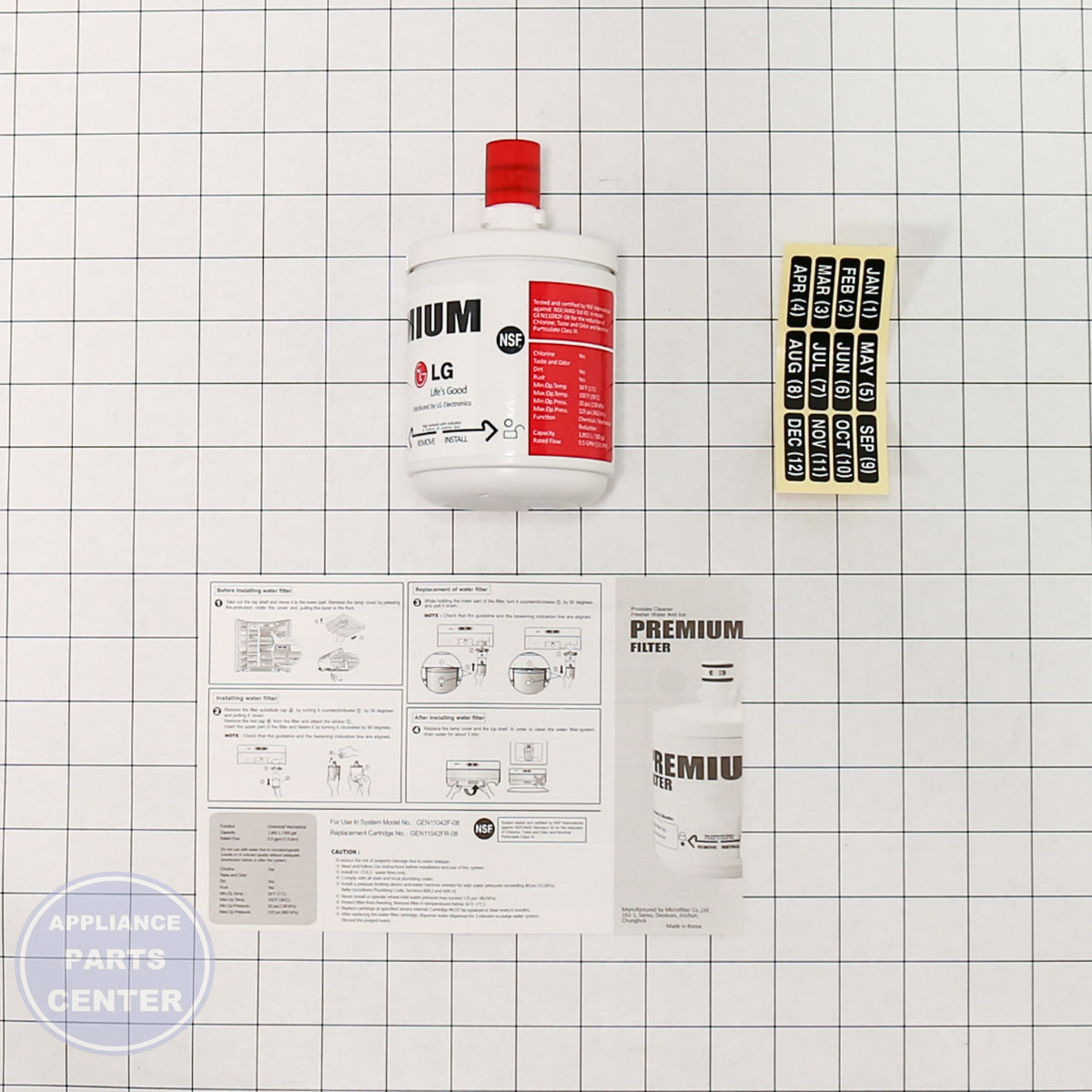 L-G FILTER ASSEMBLY,WATER ADQ72910901 - Installation in specific L-G model showing mounting points