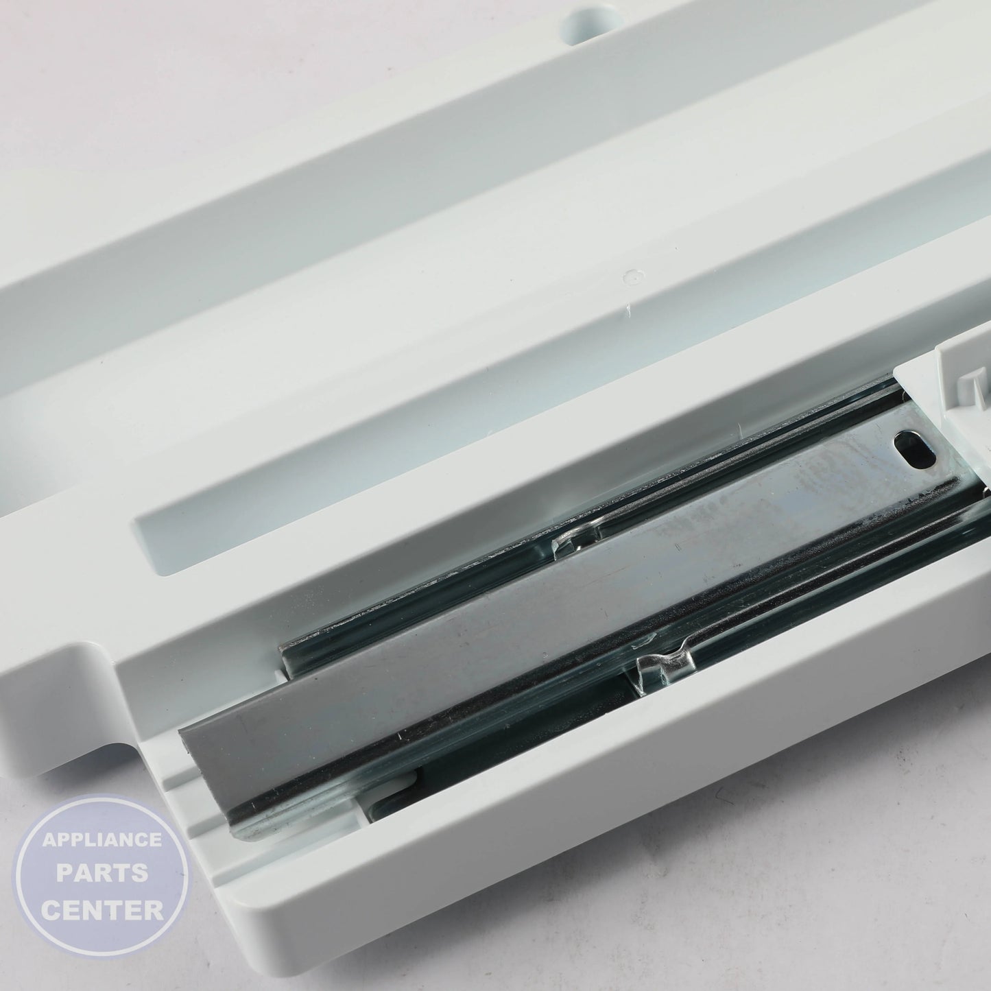 L-G GUIDE ASSEMBLY,RAIL AEC73697601 - Installation in L-G refrigerator model showing mounting points