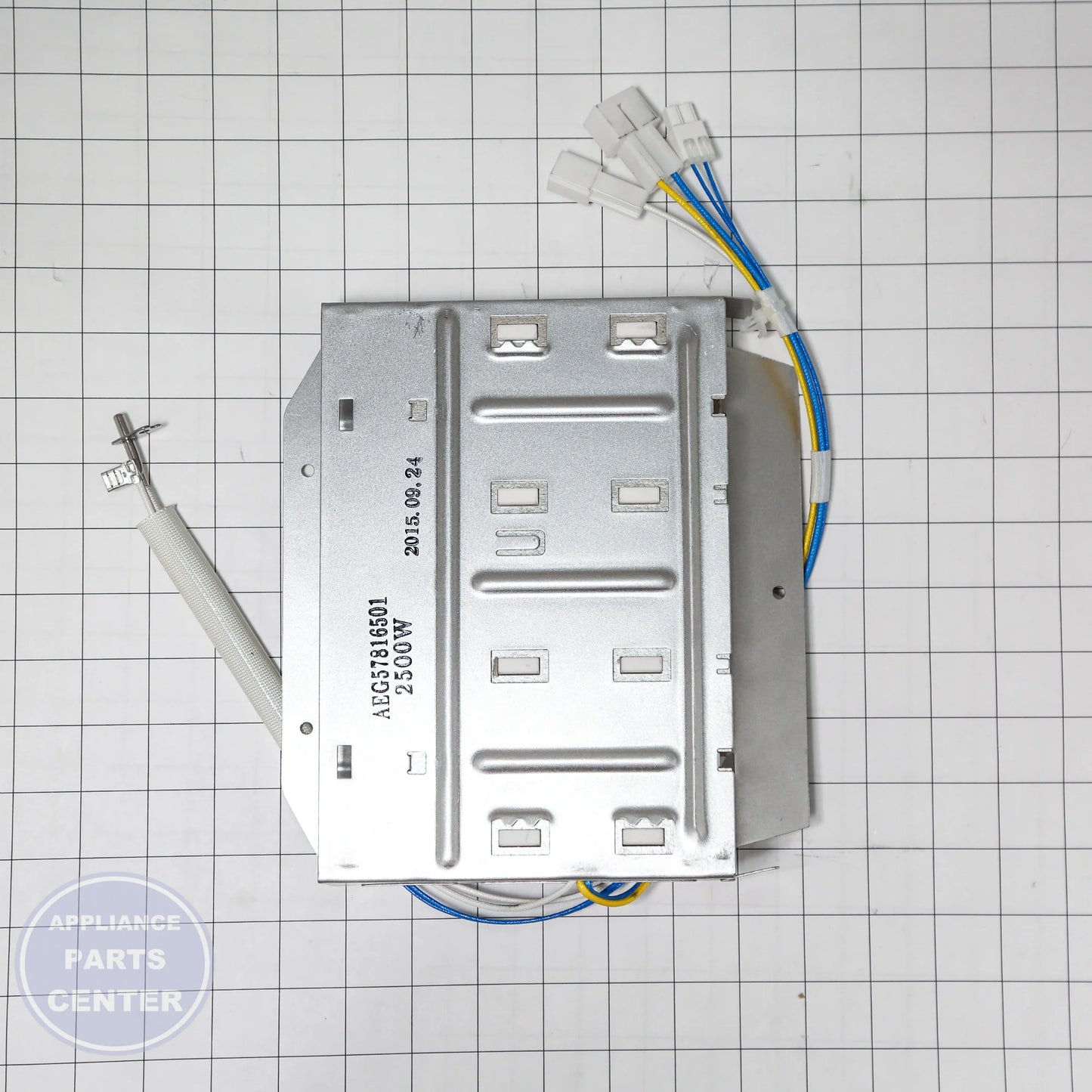 L-G HEATER ASSEMBLY AEG57816501 - Installation in L-G Model ABC123 showing key mounting points