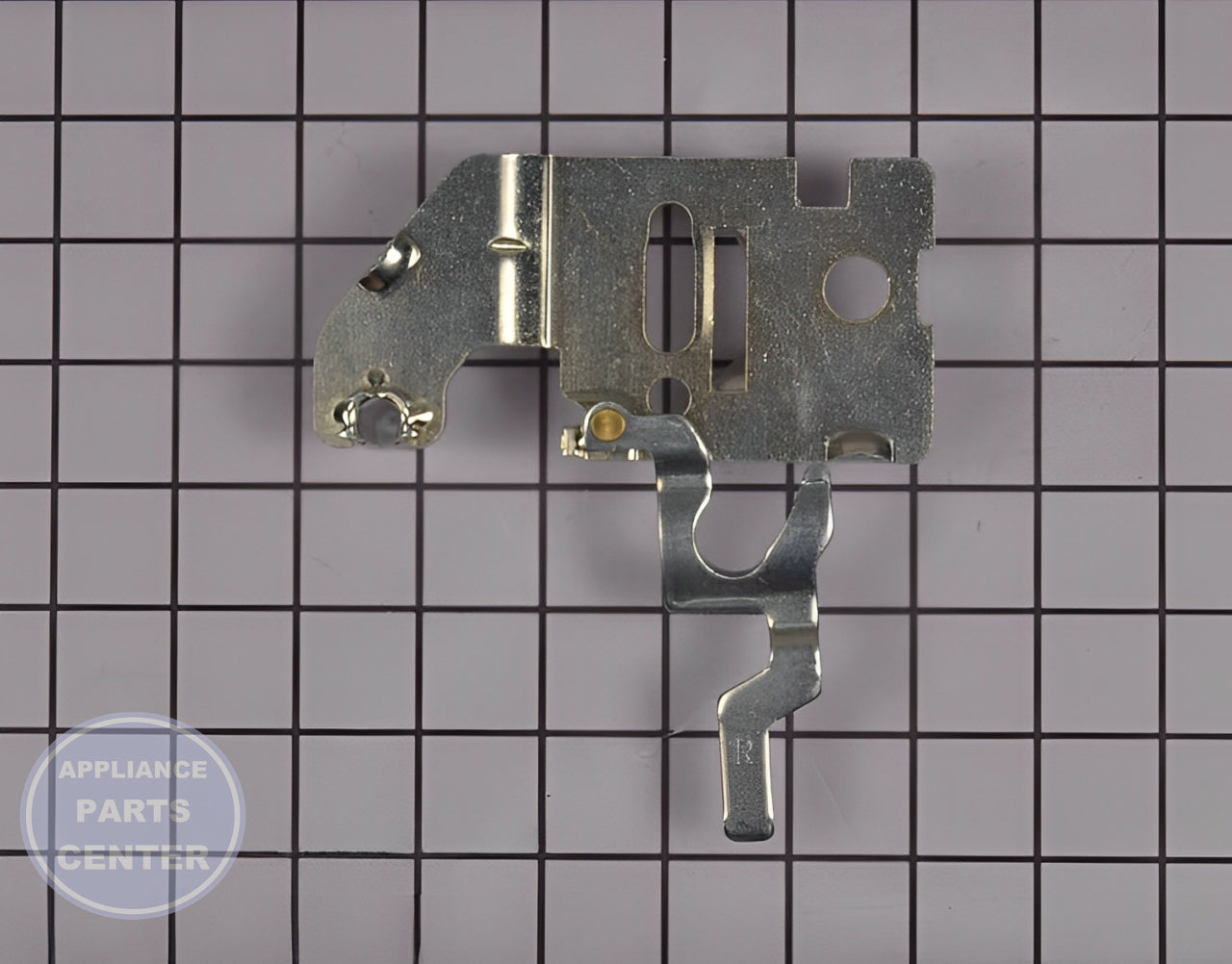 LG UPPER HINGE ASSEMBLY AEH60614106 - Side view with precise measurements