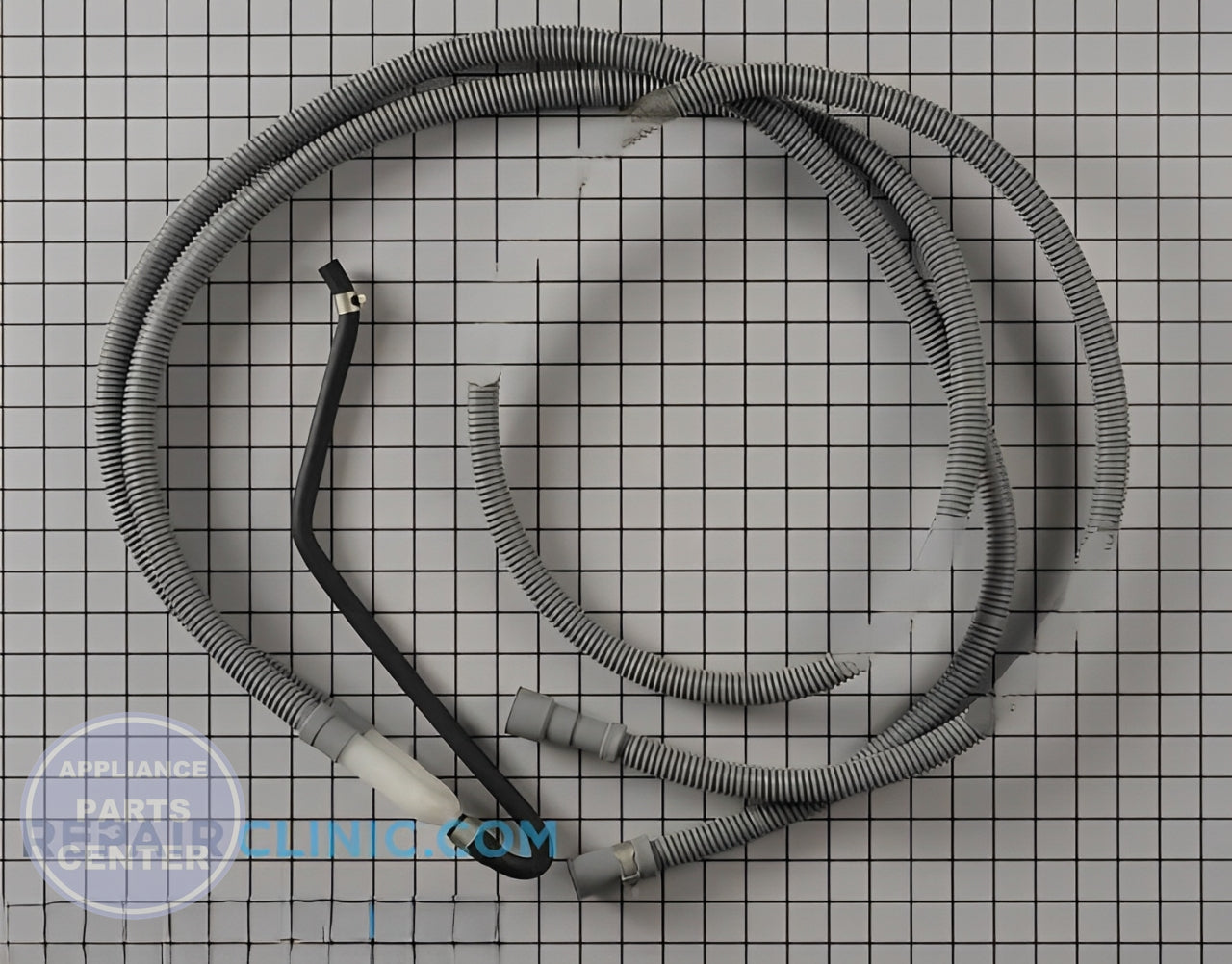LG WASHER DRAIN HOSE ASSEMBLY AEM69493808 - Main view showing secure fittings for various LG models