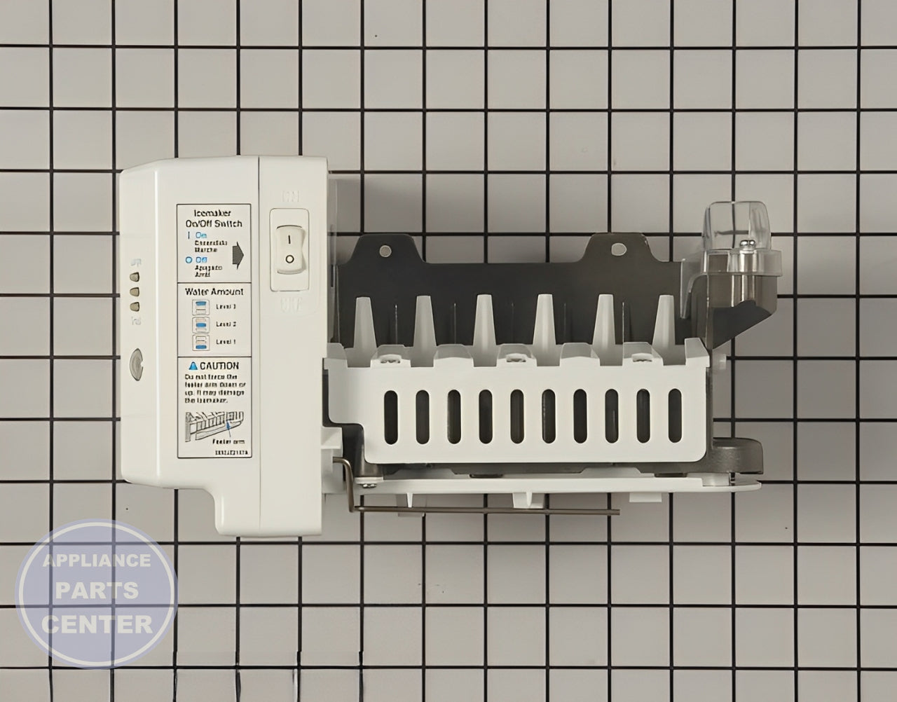 LG Refrigerator Ice Maker Kit Assembly AEQ36756901 - Main view showing ice production for LG models