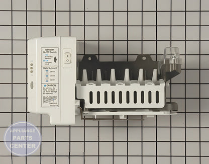 LG Refrigerator Ice Maker Kit Assembly AEQ36756901 - Main view showing ice production for LG models