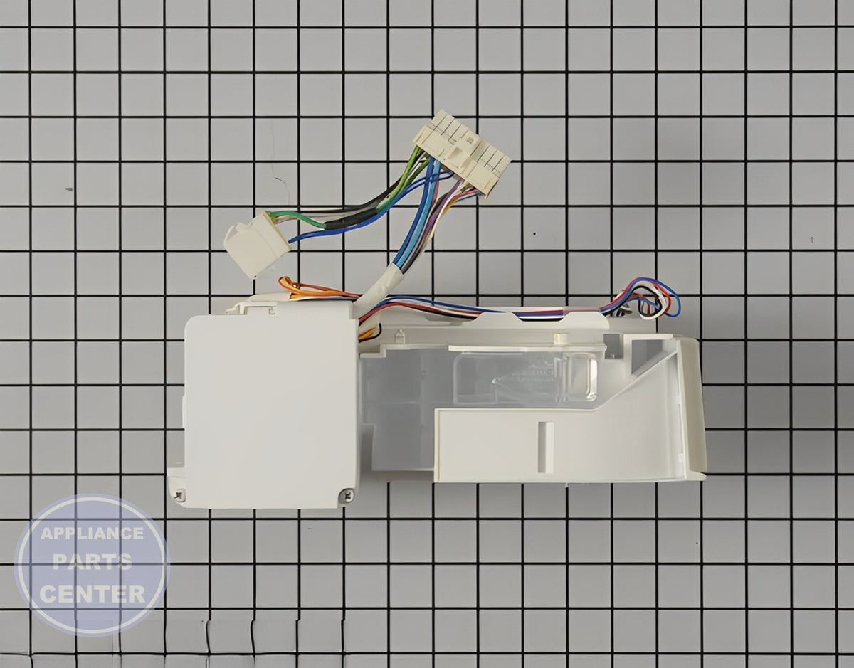 LG REFRIGERATOR ICE MAKER ASSEMBLY KIT AEQ72910409 - Side view with 3.2 lbs ice production