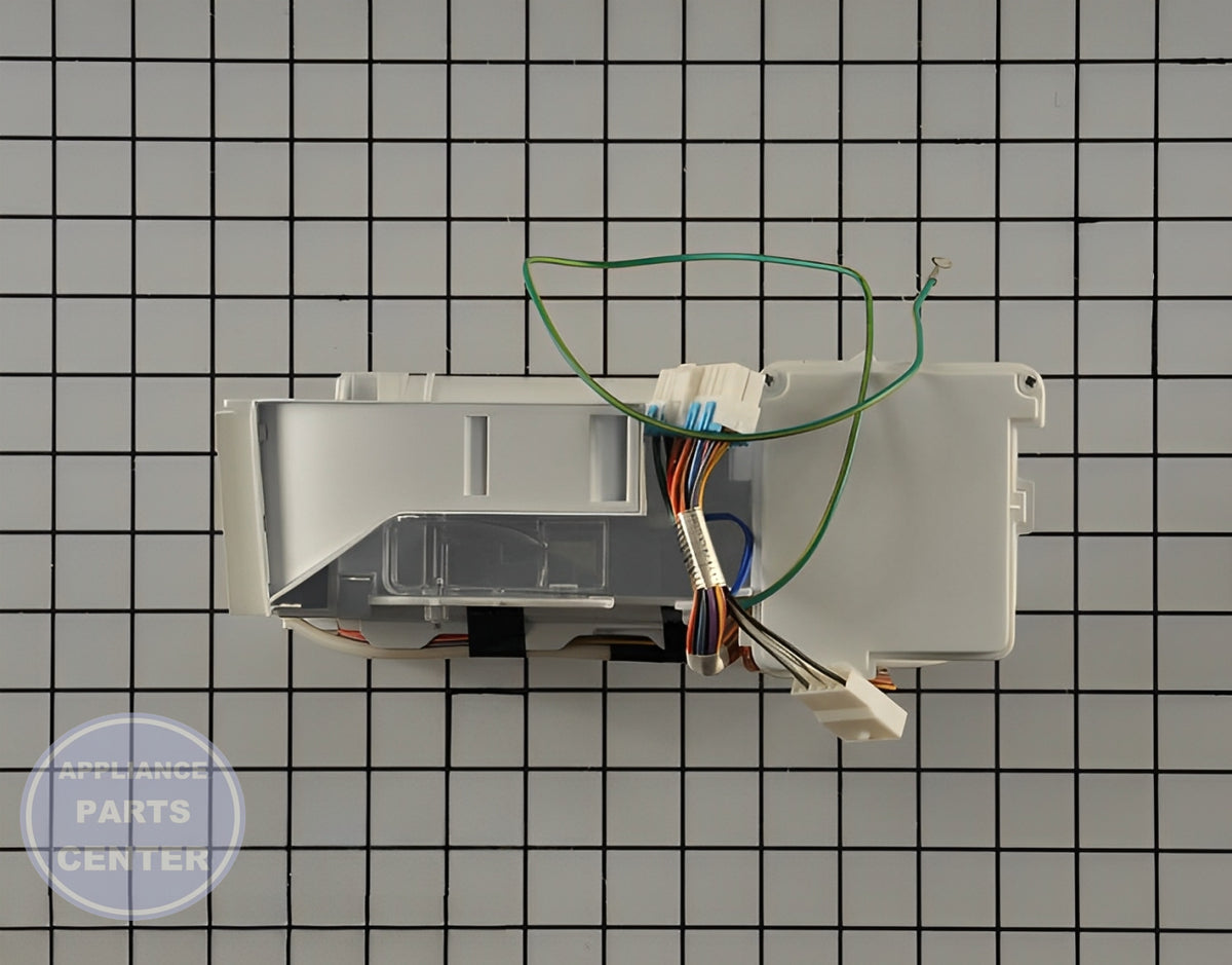ICE MAKER ASSEMBLY KIT AEQ72910412 - Side view with precise specifications