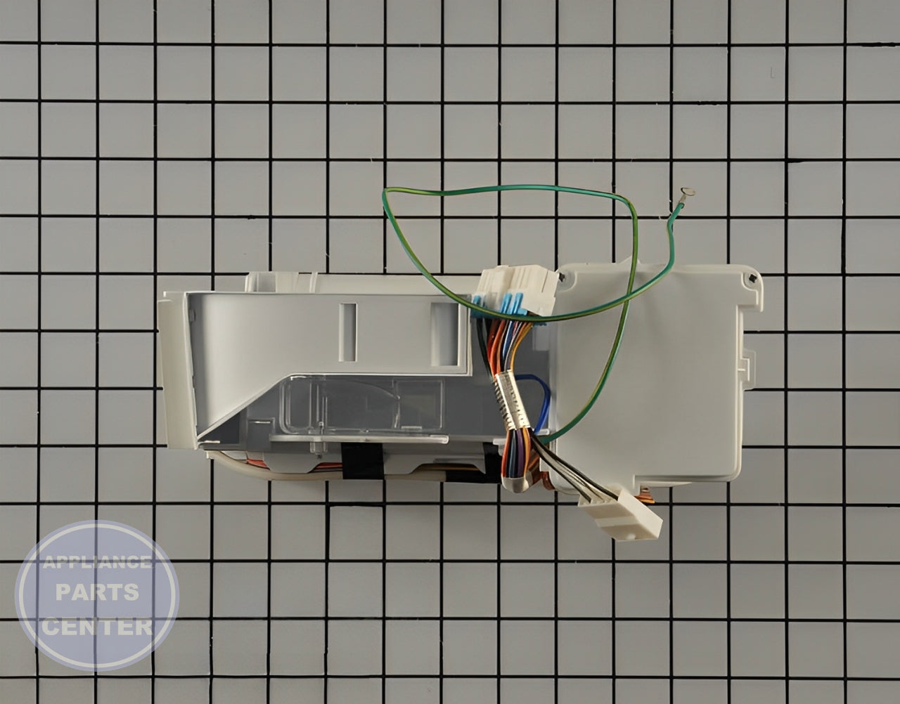ICE MAKER ASSEMBLY KIT AEQ72910412 - Side view with precise specifications