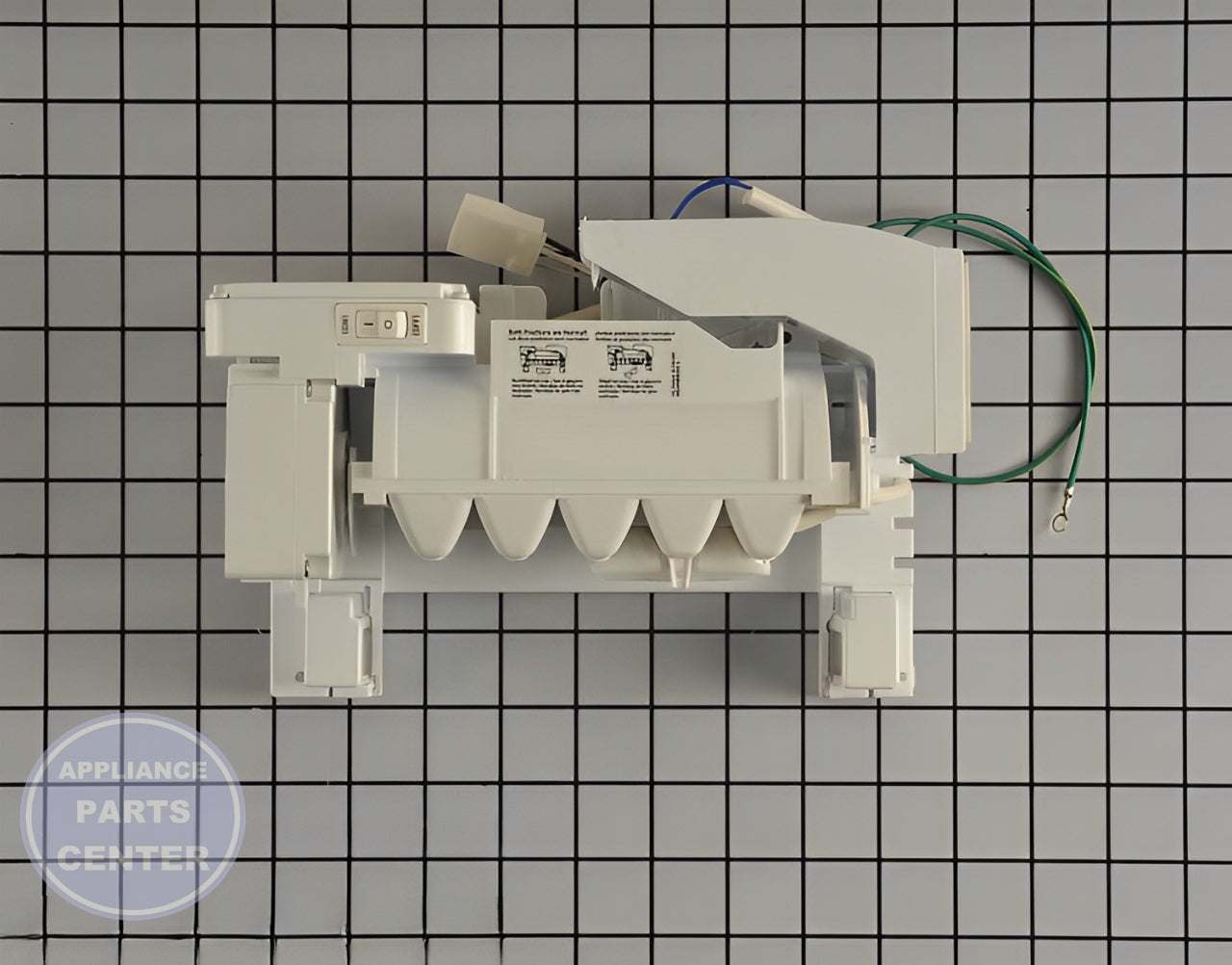 LG REFRIGERATOR ICE MAKER KIT ASSEMBLY AEQ72910413 - Main view showing ice production for LGE refrigerator models