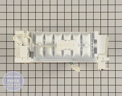 LG Refrigerator Ice Maker Kit Assembly AEQ73110203 - Side view with precise specifications
