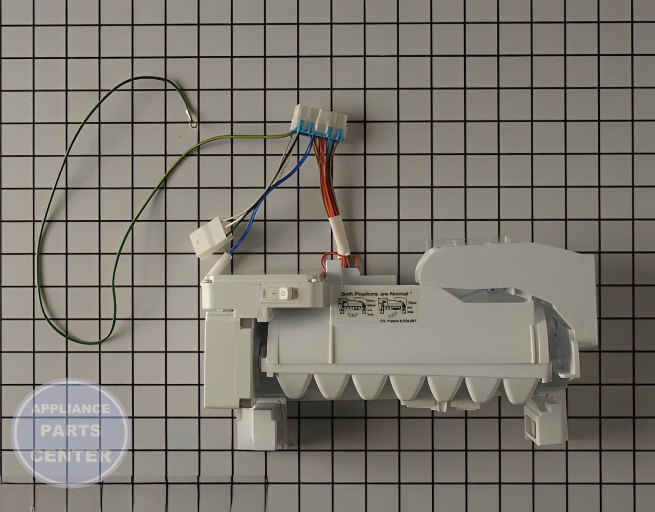 LG Refrigerator Ice Maker Kit Assembly AEQ73110210 - Main view showing ice production for specific models