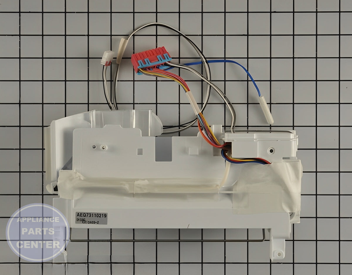 LG REFRIGERATOR ICE MAKER KIT ASSEMBLY AEQ73110219 - Detailed view of high-quality technical components