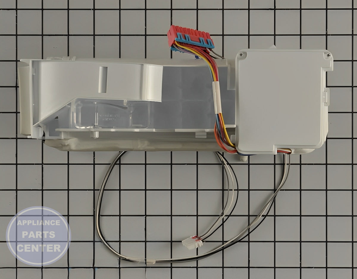 LG REFRIGERATOR ICE MAKER KIT ASSEMBLY AEQ73110219 - Side view with precise measurements