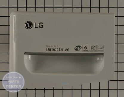 LG WASHER DRAWER PANEL ASSEMBLY AGL74074375 - Side view with high-quality dispenser specs