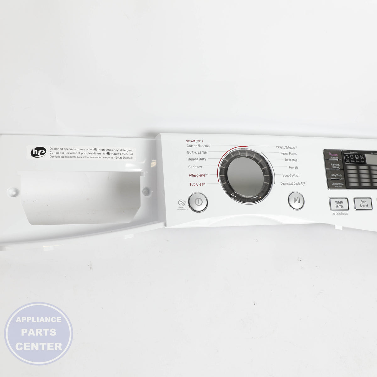 LG PANEL ASSEMBLY CONTROL AGL74115104 - Installation in specific LG model showing key mounting points