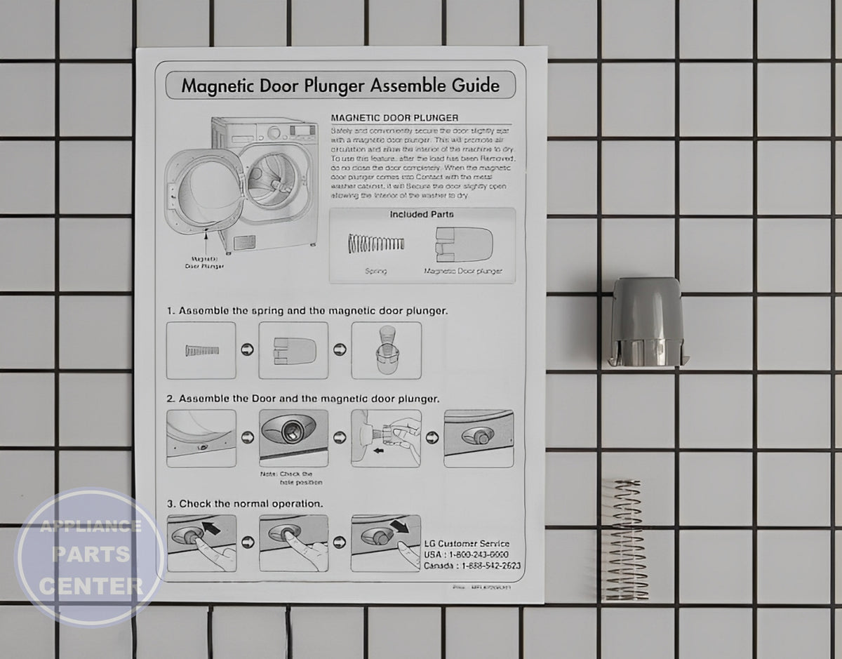 LG WASHING MACHINE MAGNETIC DOOR PLUNGER AGM73610701 - Main view showing sturdy magnetic feature for LG models