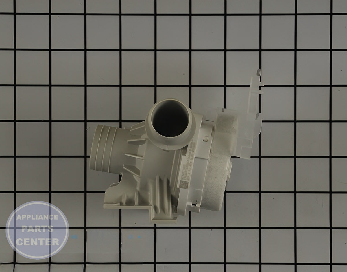 LG WASHER DRAIN PUMP ASSEMBLY AHA75673404 - Side view with 10 lbs per minute capacity