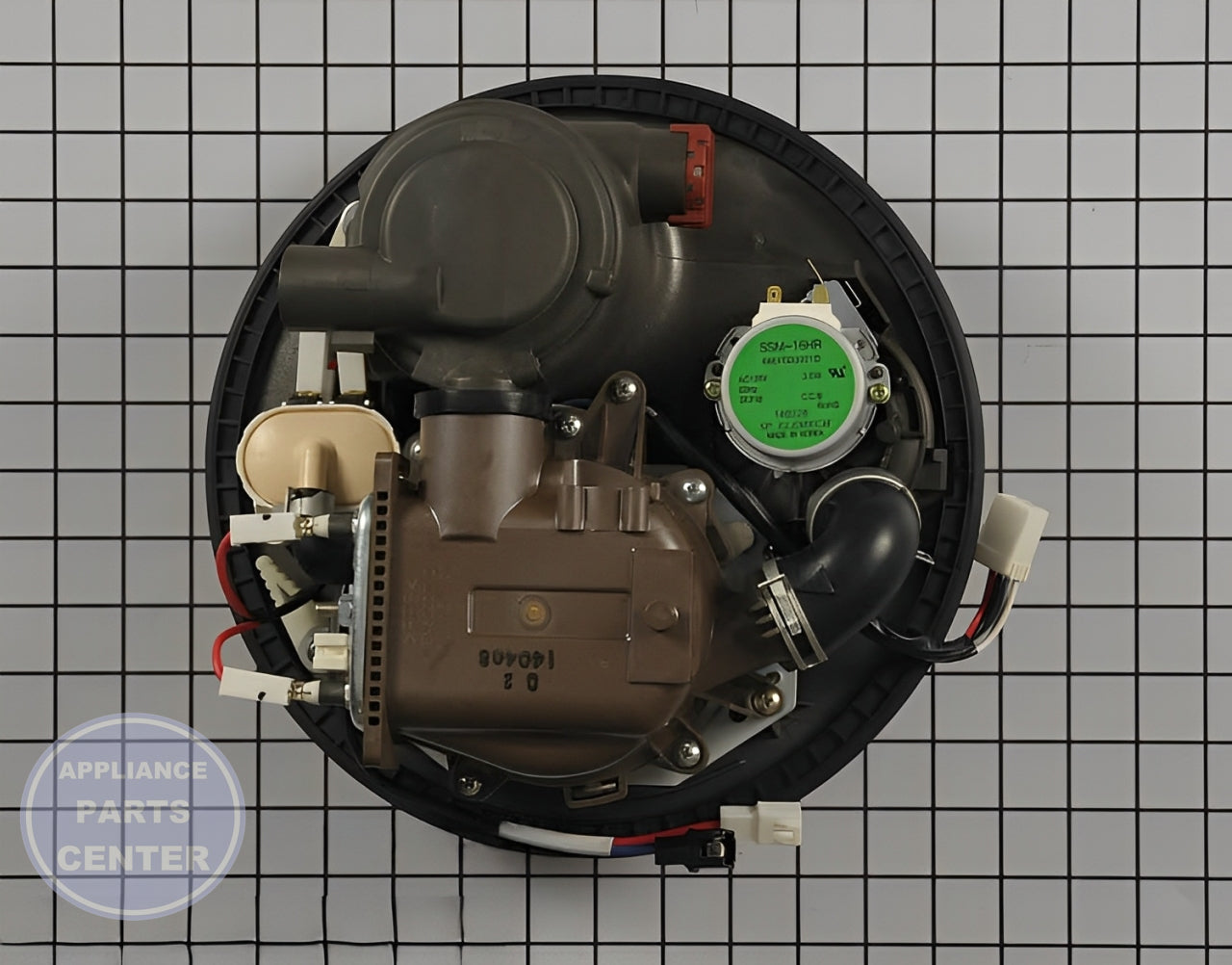 LG Dishwasher Sump and Motor Assembly AJH72949004 - Detailed view of robust pump design