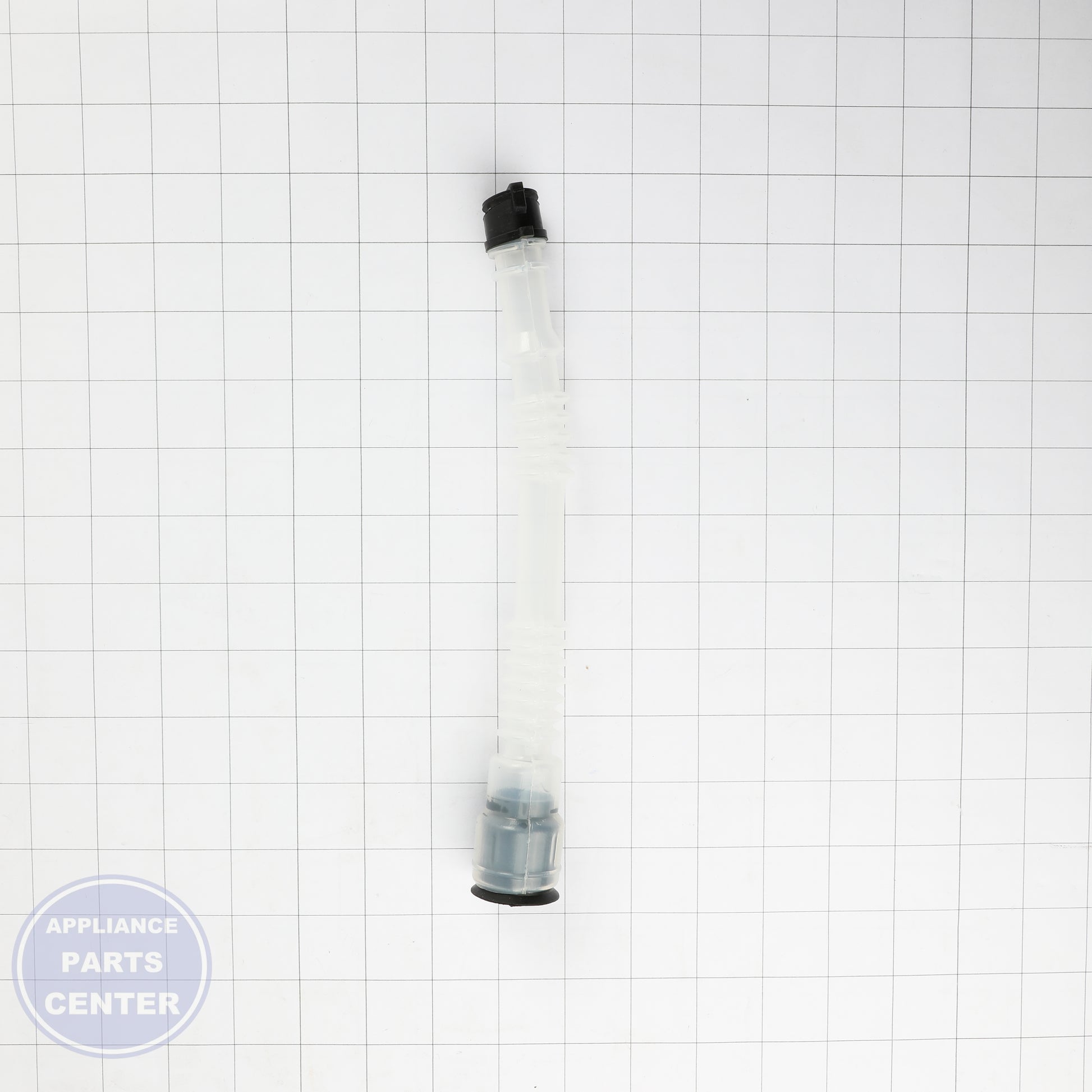TUBE ASSEMBLY,DRAIN AJR74125001 - Side view with precise measurements for accurate fit